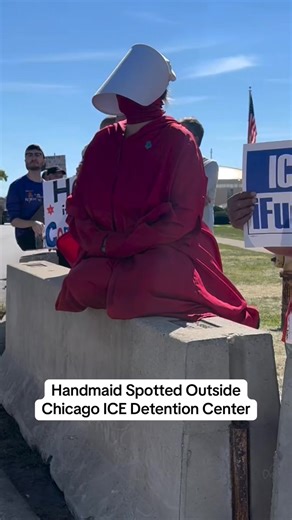 21M views · 667K reactions | Handmaid spotted outside federal detention center in Chicago | MeidasTouch | Facebook