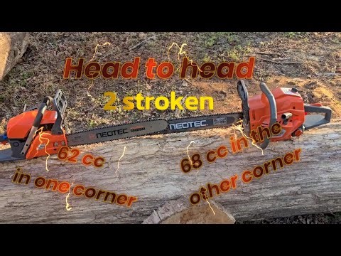 Head To Head 62 cc vs 68 cc Neotec chainsaws. #chainsaw #2strokepower