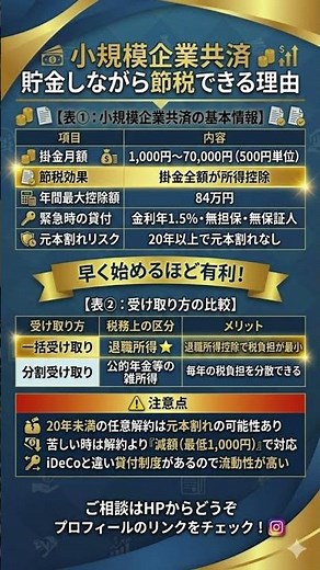 退職金がない個人事業主が今すぐ始めるべき制度【小規模企業共済を税理士が解説】