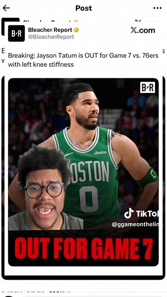 Jayson Tatum out for game seven against the Philadelphia 76ers #philadelphia76ers #bostonceltics #jaysontatum #jaysontatum0 #greenscreen