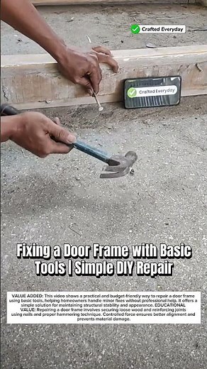 Fixing a Door Frame with Basic Tools | Simple DIY Repair #craftedeveryday