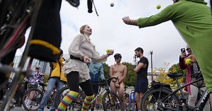 Naked bike riders star in ‘quintessentially Portland’ protest