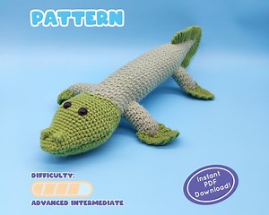 PATTERN | Tiktaalik Crochet Plush | Prehistoric Creature | Devonian Period | Great Gift for Dino Lovers! | Includes Fun Facts Sheet! - Etsy