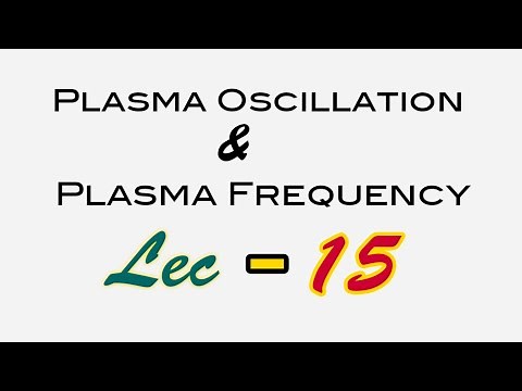 Plasma Oscillation and Plasma frequency || Lec-15