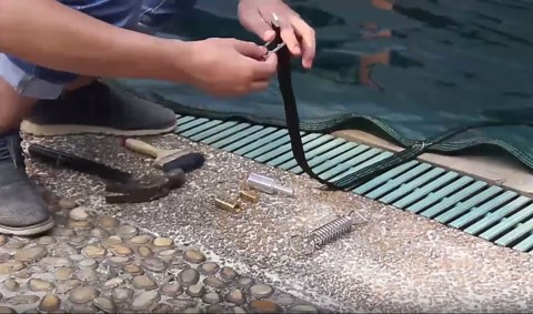 Safety Pool Covers for Inground Pools 6 8 10 13 14 16 18 19 20 23 26 29.5 30 33 Ft, Rectangular Summer/Winter Pool Cover Green Mesh with Brass Anchors, Stainless Steel Springs(2m x 7m/6ft x 23ft)