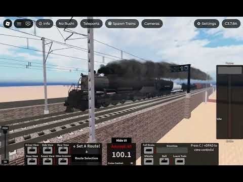 ROBLOX GAME : Rails Unlimited Classic The Big Steam Engine Temple Of Derail on the Track