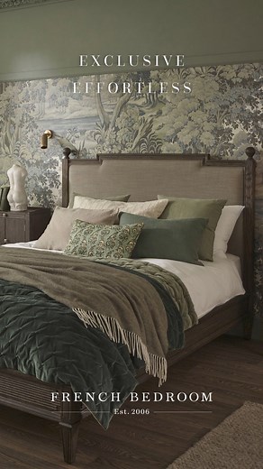 Hand-carved and built to last, the Gustavian Dark Collection is the epitome of quiet luxury. | French Bedroom