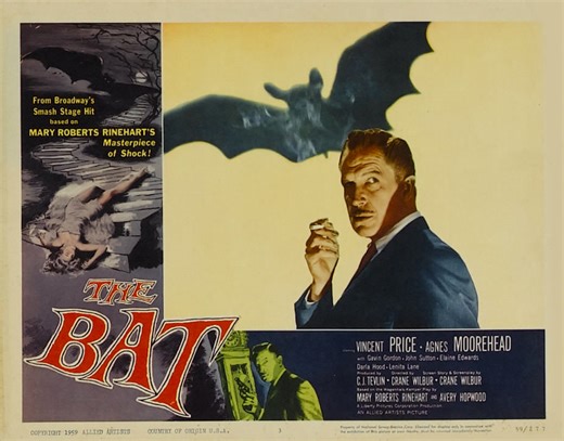 THE BAT Vincent Price! Agnes Moorehead! Reviews and free online - Page 2 of 2 - MOVIES & MANIA
