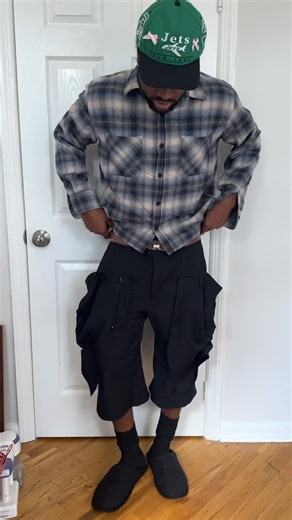 BY:DRYSDALE on Instagram: "Taking you to another thrift spot in Brooklyn to get some good deals. Upcycling a shirt and trousers we picked up all in the same video #fashiondesigner #fashionstyle #sewing #thriftflip #sustainablefashion #upcycledfashion"