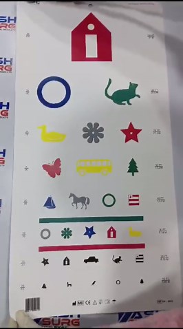 Amazon.com: Pediatric Color Vision Eye Chart Size 22 x 11 Inch (Washable) : Industrial & Scientific