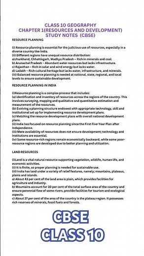 class 10 cbse geography chapter 1 resources and development study notes #cbseclass10