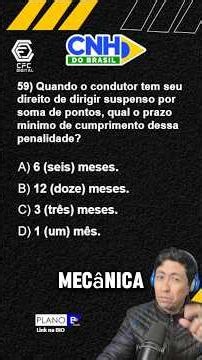 Simulado CNH Brasil | Legislação e Mecânica que cai na prova do Detran 2026 #provadetran #CNH