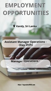 📢We are now Hiring – Legacy Health LLC, Kandy, Sri Lanka Join Our Team, Apply Now! To Apply: https://www.topjobs.lk/applicant/vacancybyfunctionalarea.jsp ( Type “Legacy Health” in the ‘key word search bar’ to find our job vacancy more easily) 😊 #legacyhealth #Careers #jobopportunity #hiring | Legacy Health