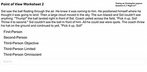 Point of View Worksheet 2 Testing as Christopher popoca Questio... | Filo