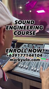 Sound Engineering Training Course Enroll now! ➡️Send us a Message ➡️SMS / Call 09177144104 ➡️ visit www.markyulo.com to know more. The course is designed for cruise ship staff, live sound system operators, sound technicians, musicians, technical & multimedia volunteers, technical staff, worship team members, and anyone interested to have an in-depth understanding, knowledge and skill in setting-up audio systems for church, studio, broadcast, bars, restaurant, theatre, hotels, gymnasium, auditori