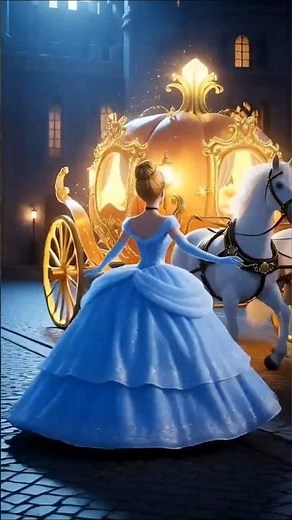 Princess Cinderella Running Down the Stairs as Her Glass Slipper Falls – Magical Fairytale Moment