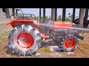 Dirty Kubota Tractor Foam Washing | L4508 | How To Clean The Tractor With A High Pressure Washer
