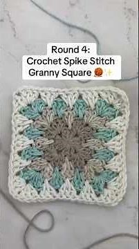 Spike Stitch Magic ✨ Round 4 Granny Square Tutorial 🧶 Spike Stitch Granny Square