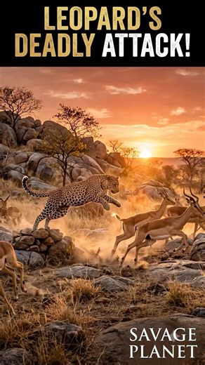 Leopard's Strike The Scattered Impala #leopard #impala #nature #wildlife #africa #animals