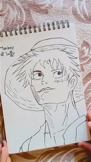 make monkey di Luffy sketch on with blak pen like for more