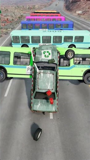 Car jumping from buses #beamngdrive