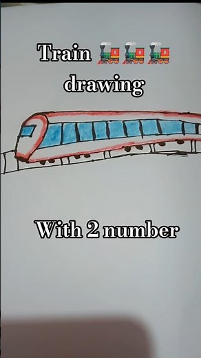 How to Draw a Train with the Number 2 # Easy Train Drawing #train #drawing
