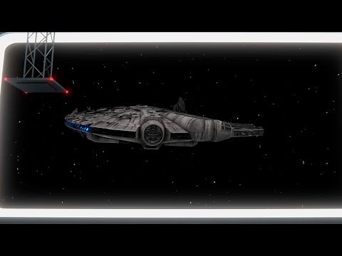 Millennium Falcon escapes from Death Star (Blender Animation)