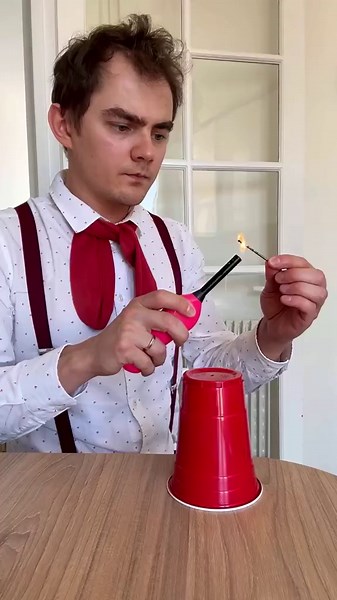 Rooster sound hack with a cup