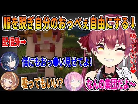 配信をしてなくても裏でホロメンに自分のぺぇを好きにさせるフリーおっ●いをしてマイクラを18禁にしかける宝鐘マリン【ホロライブ切り抜き/ホロ鯖ハードコアマイクラ】