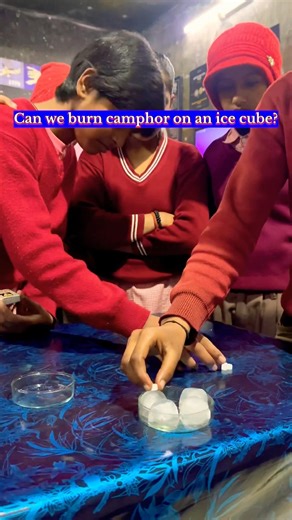 👨‍🏫Burning camphor on an ice cube : simple science Activity(Sublimation)