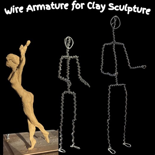 Handmade Aluminum Wire Armature – Poseable Clay Sculpture Base - Etsy