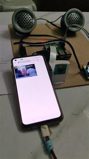 Gestures sign to speech using image processing Raspberry pi