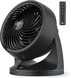 Vornado 753 OSC Whole Room Air Circulator Fan with Oscillation, Included Remote, Auto Mode, Aromatherapy with Included Scent Pads, 3 Speeds, Easy-Clean Removable Grille, Powerful Airflow, Black