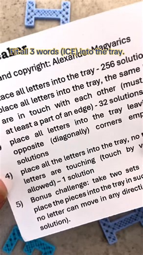 1.9K views · 16 reactions | You have to fit all three of the words ice into the tray together and then complete the other four challenges with hundreds of solutions. #puzzlesolving #puzzlemaster #puzzle #puzzlegame #puzzlechallenge | Puzzle Master Inc. | Facebook