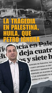 Palestina no está solo en Medio Oriente 🌍. Este fin de semana, en Palestina, Huila, se registró la masacre número 63 en lo que va del 2025 ⚠️, según Indepaz. Cuatro personas fueron asesinadas. Por supuesto que nos solidarizamos con las víctimas del genocidio en Gaza y con la tragedia que vive Palestina en Medio Oriente. Pero es inaceptable que el presidente Petro alce la voz por conflictos internacionales mientras ignora las tragedias que golpean a Colombia, en los territorios que debería prote