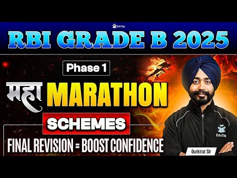RBI Grade B 2025 Marathon Government Schemes | RBI Officer Phase 1 Classes | RBI Questions/ MCQs