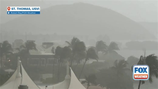 Watch: Heavy rain, strong winds lash St. Thomas as Hurricane Erin moves north of US Virgin Islands