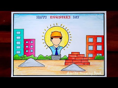 How to draw Engineers Day Drawing | World Engineering Day Drawing | Engineers Day Drawing