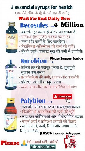 3 Best Health Syrups for Weakness, Immunity & Energy | Becosules, Nurobion, Polybion Full Guide