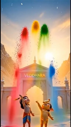 A divine holi celebration| Krishna and Ganesh. #happyholi #festivalofcolors #divine