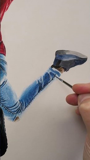 Working texture into the denim #satisfying #art #artshorts