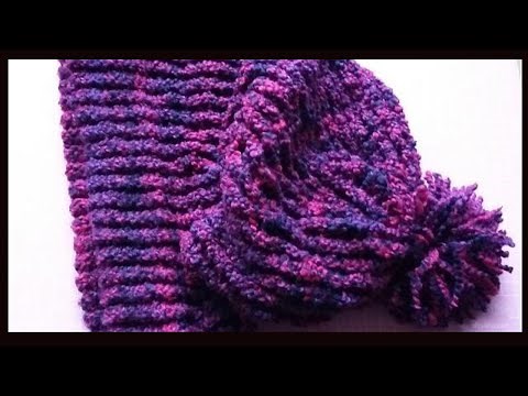 Loom knitting. Knit a SLOUCHY HAT in an hour (FAST LOOM KNITTING)