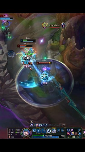 Visualization of "top diff" #leagueoflegends #shorts #gwen