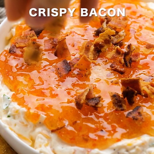 Sweet, spicy, creamy, smoky - this Cream Cheese Pepper Jelly Dip has it all and it’s so crazy good! It’s the hit of every party! Recipe: https://reluctantentertainer.com/cream-cheese-pepper-jelly-dip/ | Reluctant Entertainer