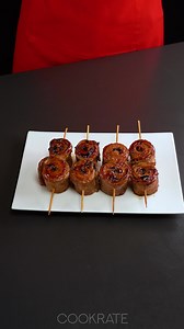 I bet it's the best meat recipe you've ever tried! Ingredients pork tenderloin: 1 pc salt: 5 g (0.2 oz) black pepper: 2 g (0.1 oz) bacon: 100 g (3.5 oz) dried plums: 40 g (1.4 oz) rosemary: 10 g (0.4 oz) chili sauce: 20 g (0.7 oz) whole grain mustard: 20 g (0.7 oz) soy sauce: 30 ml (1.0 fl oz) garlic: 2 pc vegetable oil: 20 ml (0.7 fl oz) black pepper: 2 g (0.1 oz) salt: 3 g (0.1 oz) mayonnaise: 200 g (7.1 oz) lime juice: 10 ml (0.3 fl oz) salt: 4 g (0.1 oz) | Cookrate