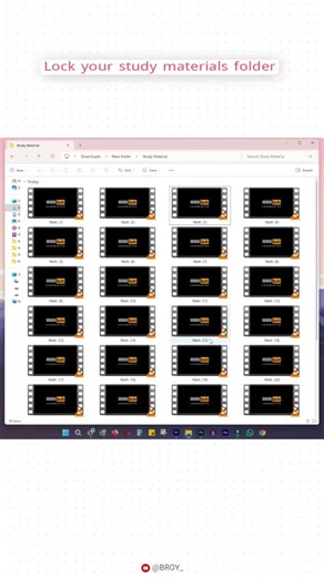 #BROY on Instagram: "Lock Your Study Material Folder 🔒📚| @broy_tech16 Here is the secret code: CACLS "Folder Name" /E /P EVERYONE:N Protect your study files from friends and siblings 😤 This Windows trick locks any folder using a simple Run/CMD code. No software, no app — pure Windows magic! Follow me 🙏❤️ Instagram: broy_tech16 "Copyright Disclaimer Under Section 107 of the Copyright Act 1976, allowance is made for "fair use" for purposes such as criticism, comment, news reporting, teaching, 