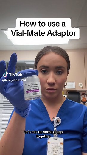 How to mix medication with a Baxter Vial-Mate Adaptor #ernurse #ernursehacks #newgradnurse #newgradrn #travelnurse #ertravelnurse #nurse #nursesoftiktok #livingwithlara #nursingeducation