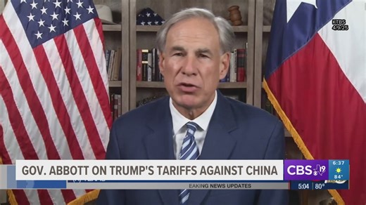 Gov. Greg Abbott supports Trump keeping tariffs on China
