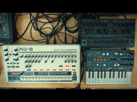 Techno Jam with Behringer RD 9 / TD 3 MO, Arturia Microfreak and Korg Kaossilator