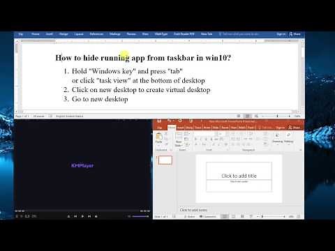 How to hide running app from taskbar in win10?